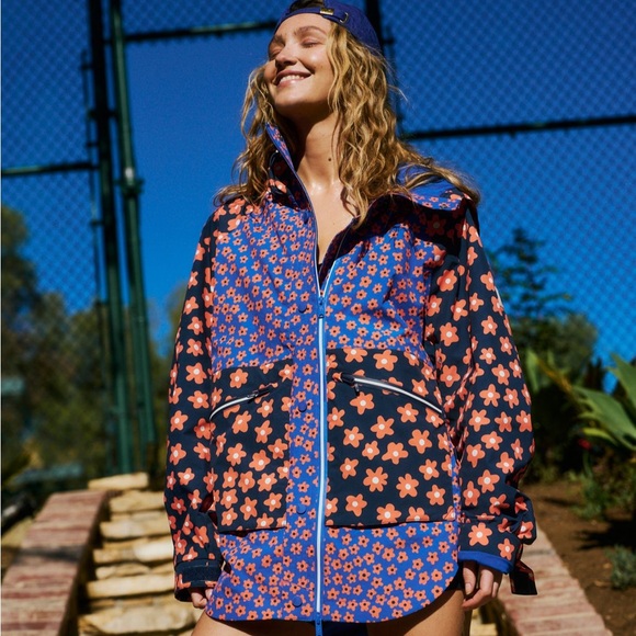 Free People Movement Singin’ In The Rain Printed Packable Jacket - Picture 4 of 7